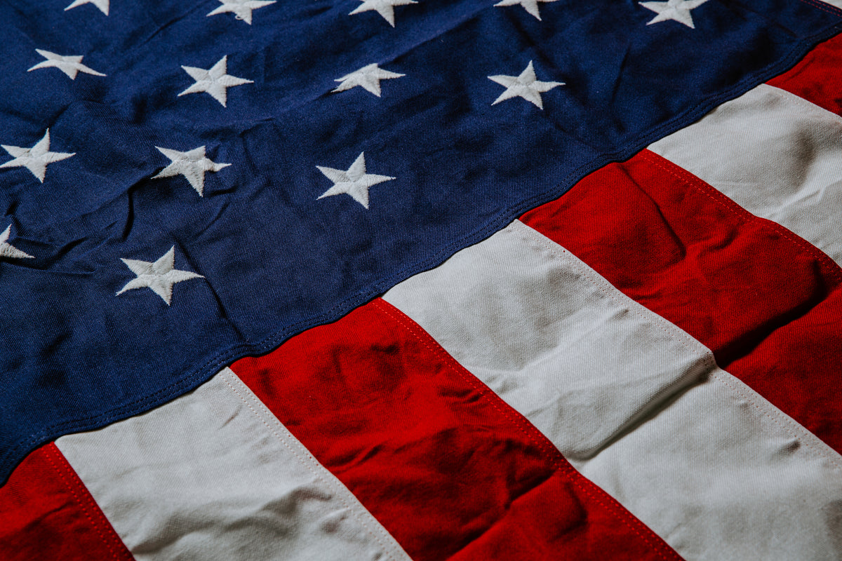 Waving American flag